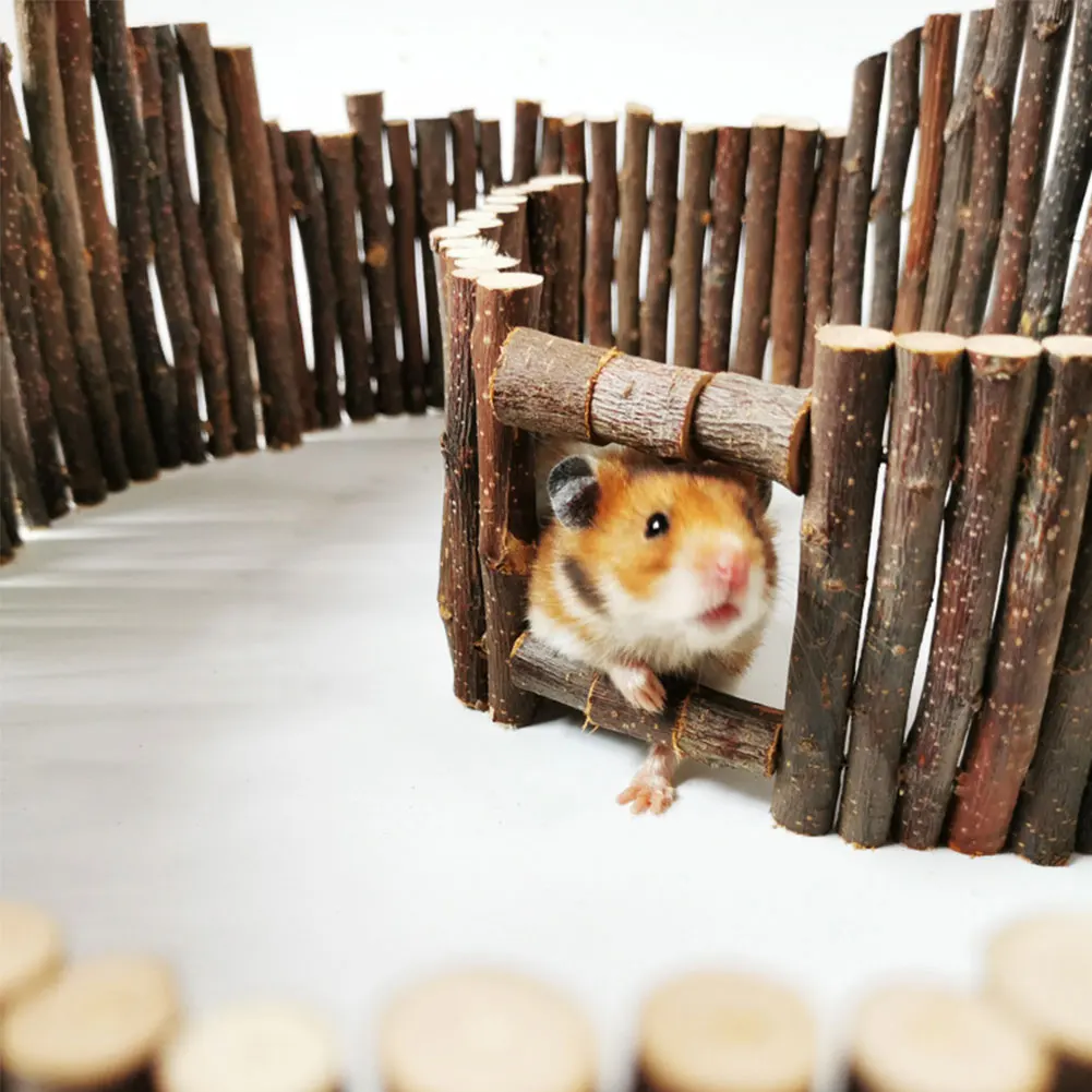 

Wooden Bridge Hanging Toys Hamster Flexible Small Animal House Accessories For Hamster Mice Rodents Climbing Toy Apple Sticks