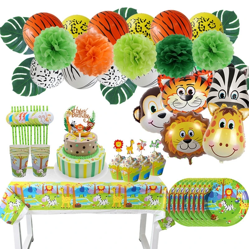 Decorazioni per feste di compleanno per bambini giungla animali della giungla Lion Safari Baby