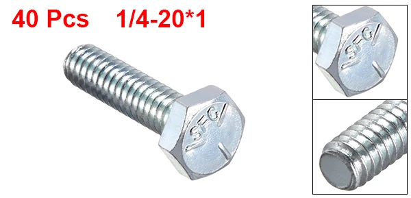 A Uxcell 5-40 шт 1/" 3/8" Резьбовые болты с шестигранной головкой 20 зубьев 16 зубьев крепежа 5 класс UNC углеродистая сталь - Цвет: A