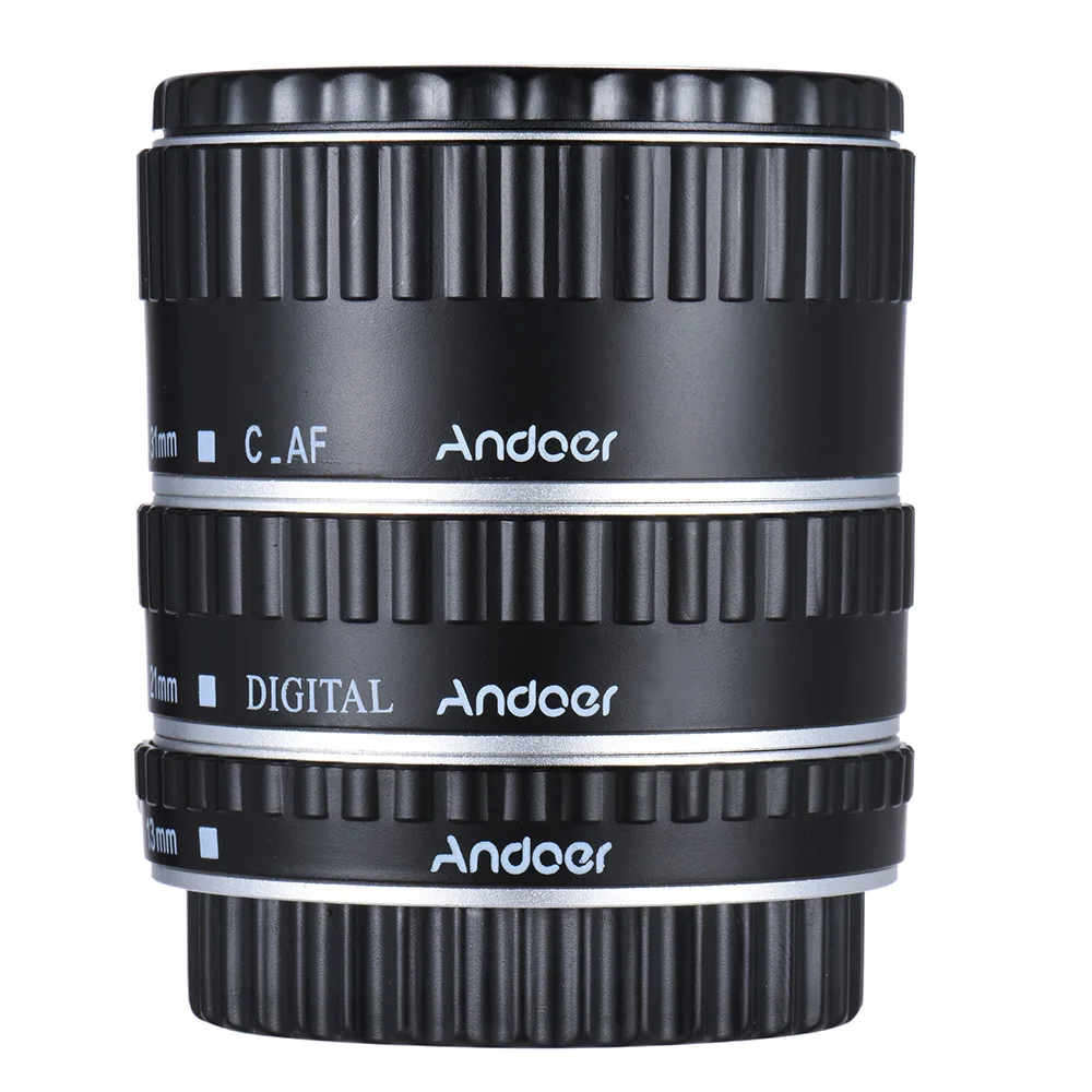Andoer цветное металлическое TTL Автофокус AF макро Удлинительное Кольцо для Canon EOS EF