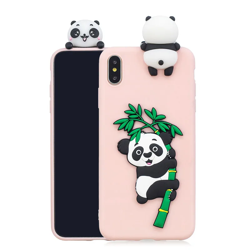 Милый 3D мультяшный игрушечный панда Единорог Мягкий ТПУ чехол Fundas для iPhone 11 Pro Max X