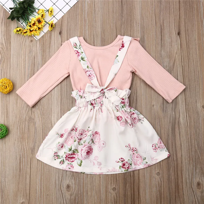 2 шт. детская кружевная юбка с блестками и длинным рукавом|Комплекты одежды для