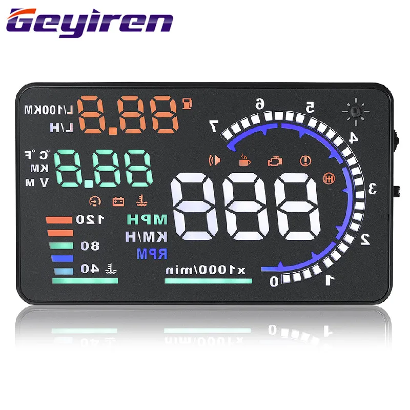 5 ''HUD Автомобильный дисплей с высокой скоростью HD цифровой проектор Черный ABS +
