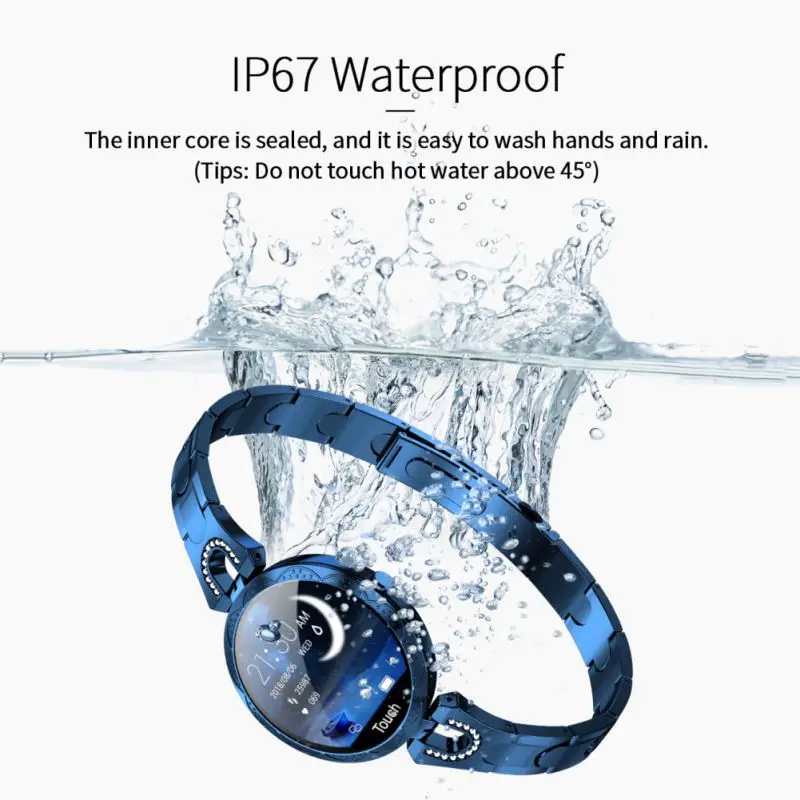 Женский водонепроницаемый смарт браслет с шагомером и измерением пульса