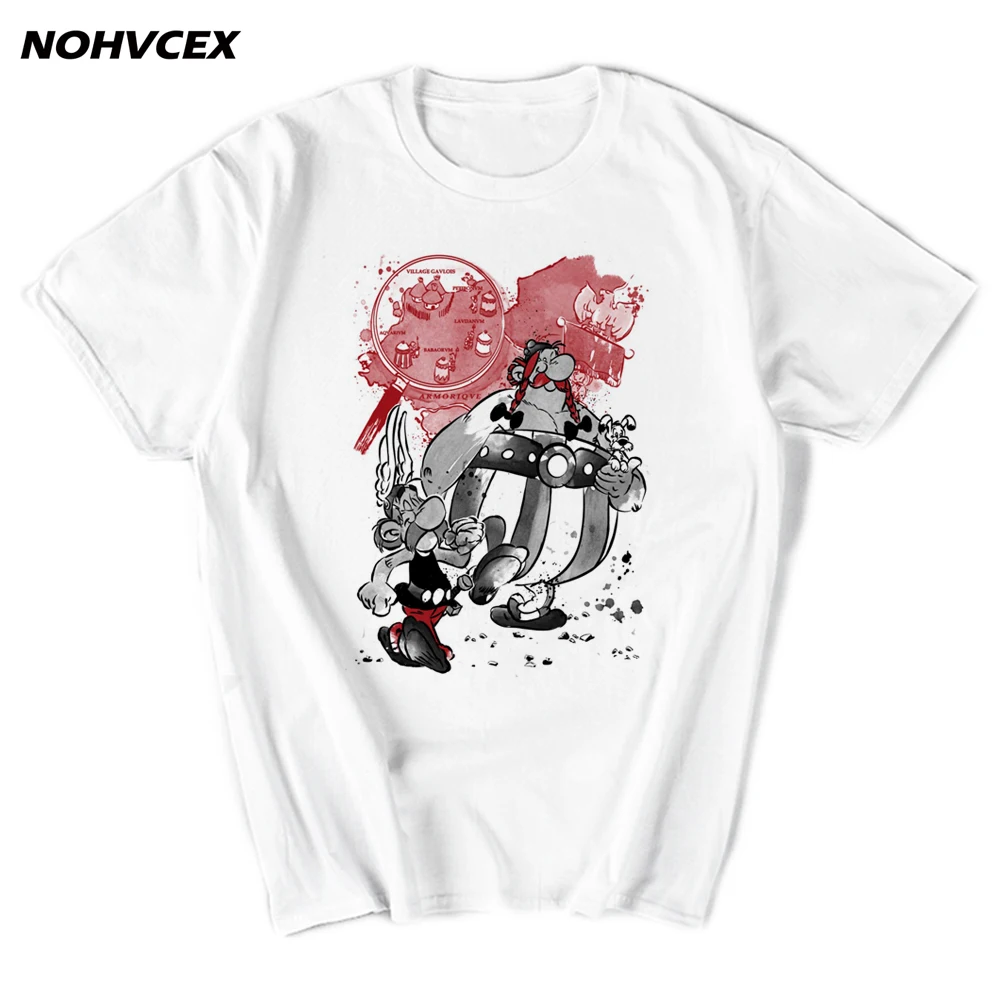 Астерикса и Обеликса с рисунками из комиксов для мужчин топы Изделие хлопка
