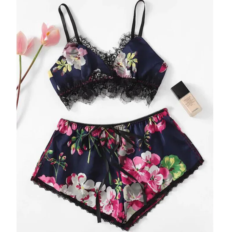 Женская атласная пижама комплект для сна лето 2020 | одежда