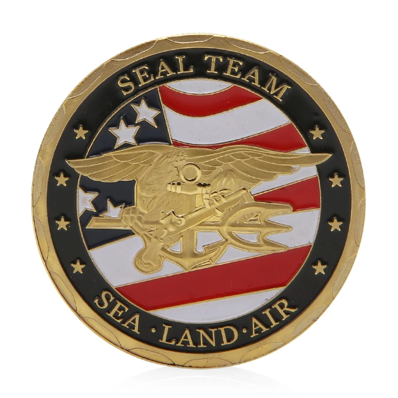 Морская земля воздушная печать команда позолоченный памятный Вызов Монета
