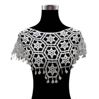 beautiful cotton tassel embroidered lace shawl sew applique patch collar neckline trim trimmings clothing diy sewing accessory