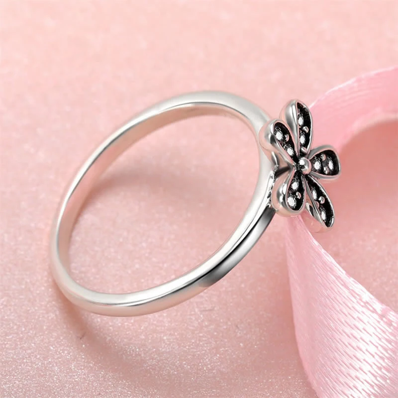 Кольцо женское золотистое с цветком персика и маргариткой|Кольца| |