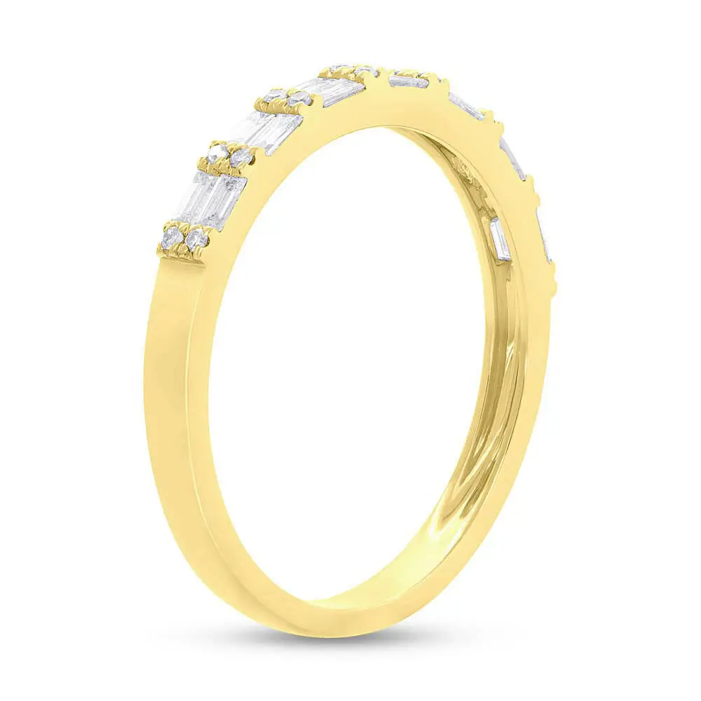 Женское кольцо из желтого золота 0 35 карат Круглый круглый бриллиант | Украшения и