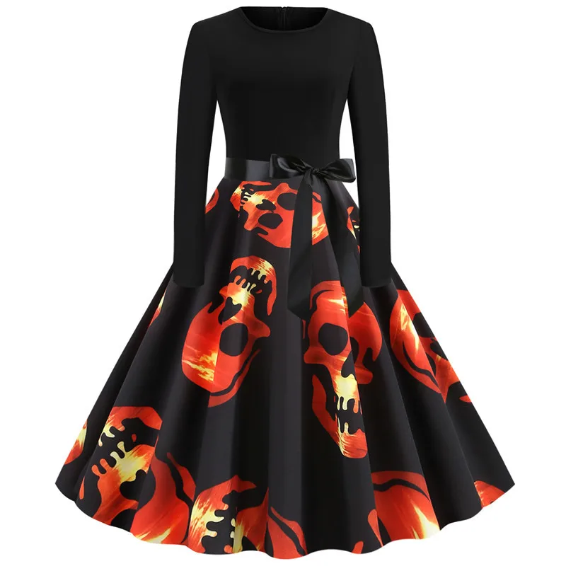 Халат пин-ап винтижный купальник Дамский платье Весна 2020 с принтом череп новый