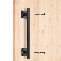 12inch heavy duty steel black square sliding door pull handle for sliding barn door gates garages sheds furniture