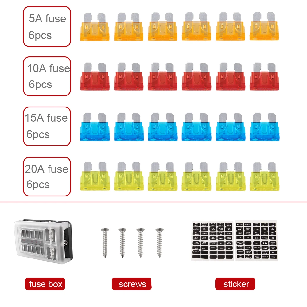 12-блок предохранителей Пластик крышка Держатель плавкого предохранителя гайка