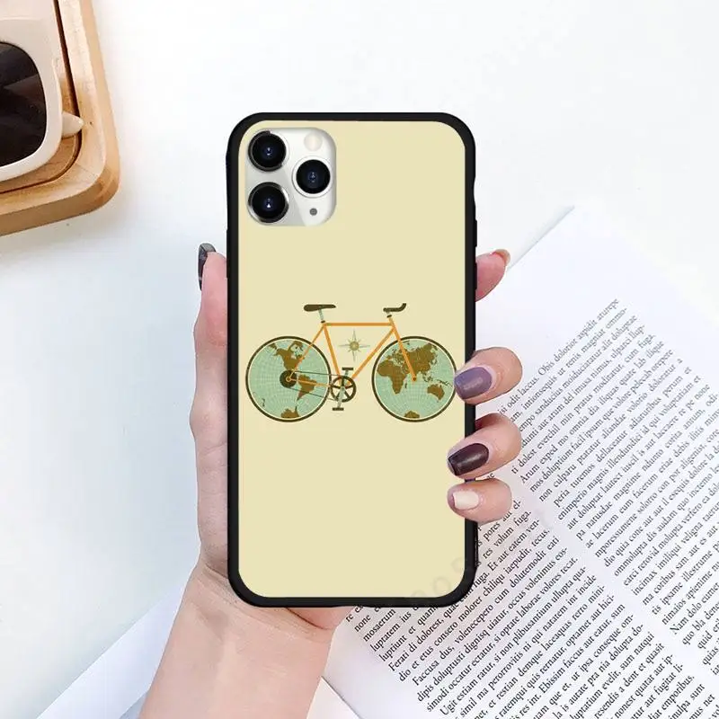 

BIKE CYCLING art pattern Phone Case for iPhone 11 12 pro XS MAX 8 7 6 6S Plus X 5S SE 2020 XR Luxury brand shell funda coque