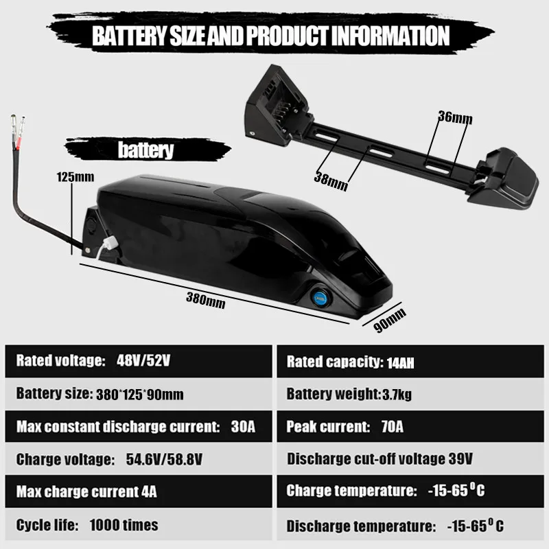 Новое поступление литиевая батарея для электровелосипеда 48 В 52 в 13 Ач 12 14 чехол