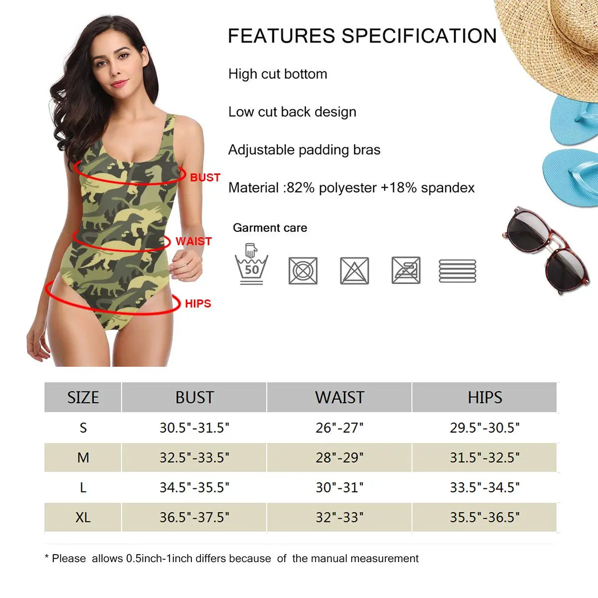 

Women BikiniCamouflage Army Dinosaur Sexy Bandage One Backless Swimsuit Female Swimsuit Bodysuit Beach Wear Monokini