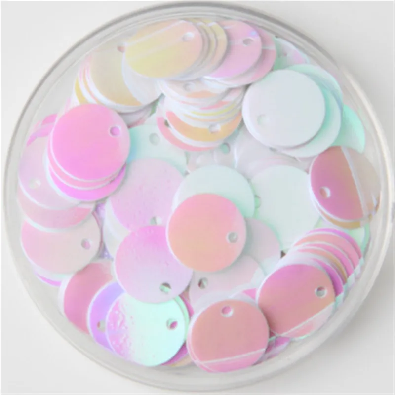 Плоские и круглые пайетки из ПВХ 15 мм россыпью для шитья рукоделия скрапбукинга