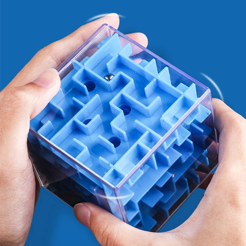 Детский лабиринт кубик игра 3D головоломка стальной шар игрушки чехол коробка