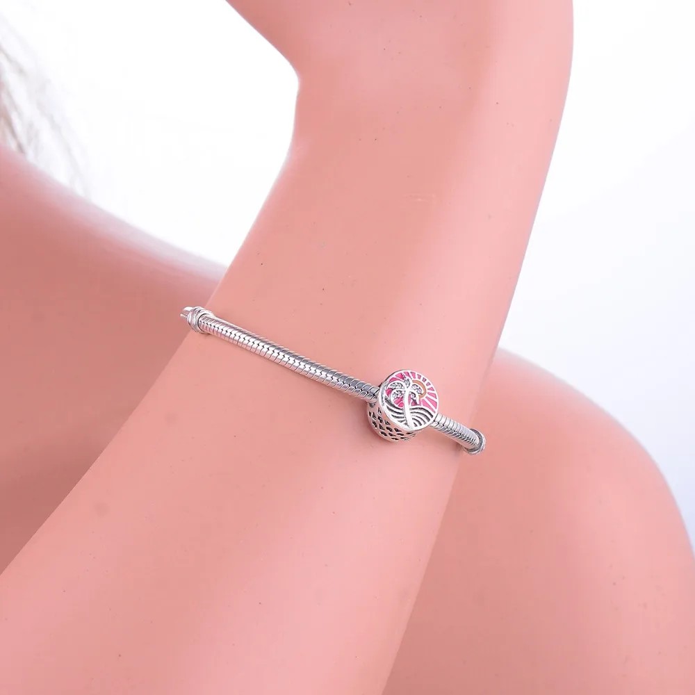 Темно розовый солнце кокосовое фруктовое дерево бусы волна подходят