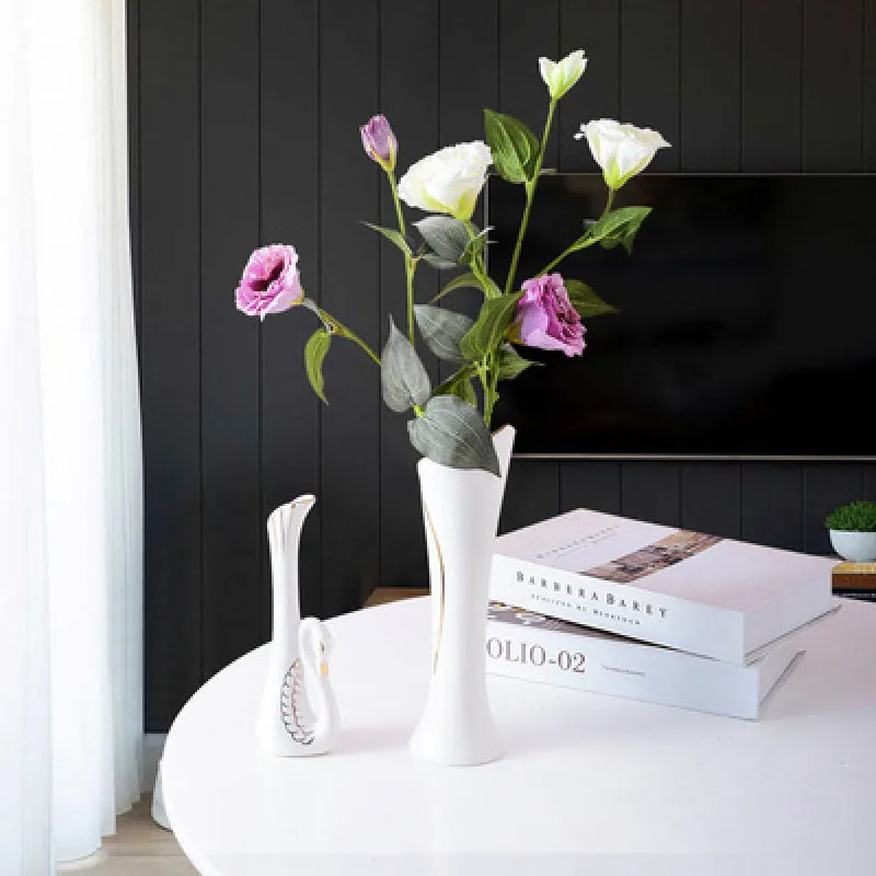 Nordic росконые Керамические золотого цвета с изображением ваза в форме лебедя