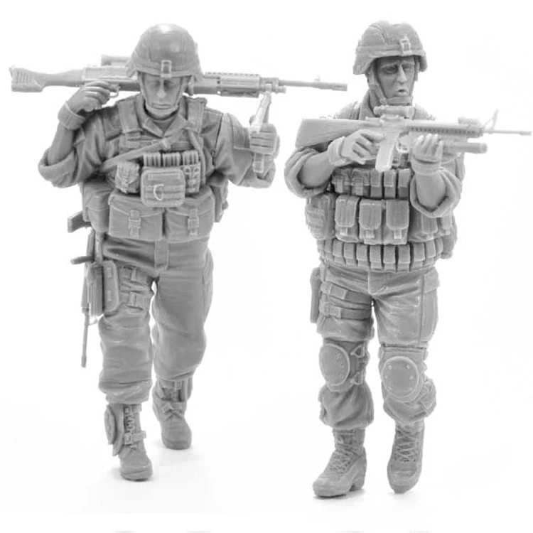 

1/35 2 пехотинца, морская пехота США, модель солдата из смолы GK, военная тема, комплект в разобранном и неокрашенном виде