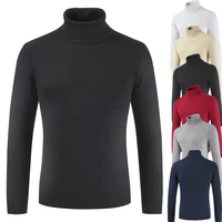 mens sweater solid high neck slim casual long sleeve winter spring knit pullover tops