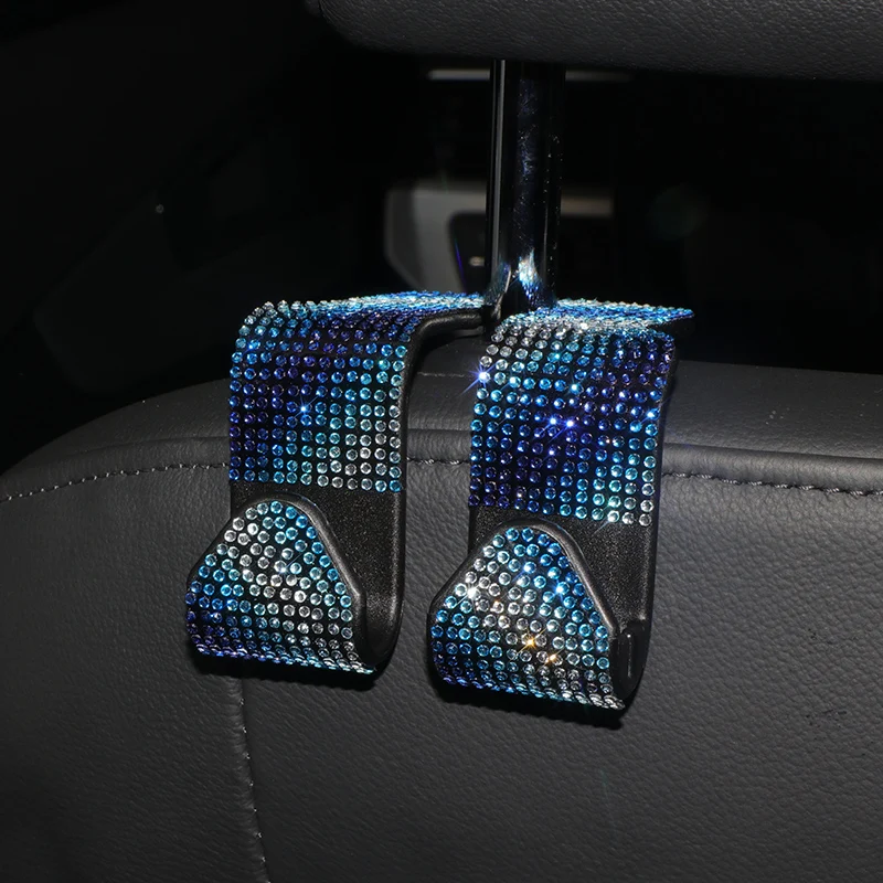 Bling автомобиля крючки спинки сиденья Леопард Стразы Подголовник вешалка