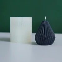 new geometric shape diy candle mould simple line shape wax model home decoration pear shaped candle silicone mold