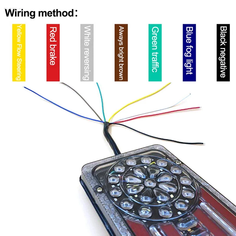 

2Pcs 24V LED Dynamic Car Truck Tail Light Turn Signal Rear Indicator Brake Lights for Lorry Trailer Van