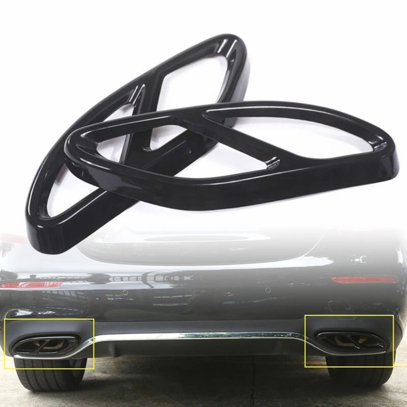 2pcs Black Rear Exhaust Muffler Cover Trim For Mercedes-Benz CLA Class C117 2016 Fashion Auto Accessories | Автомобили и