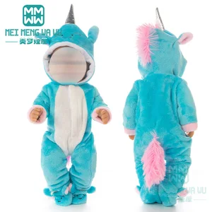 Кукольная одежда, плюшевый костюм для ползания, розовый, синий, фиолетовый, розово-красный для игрушек 17 дюймов 43 см, кукла для новорожденных