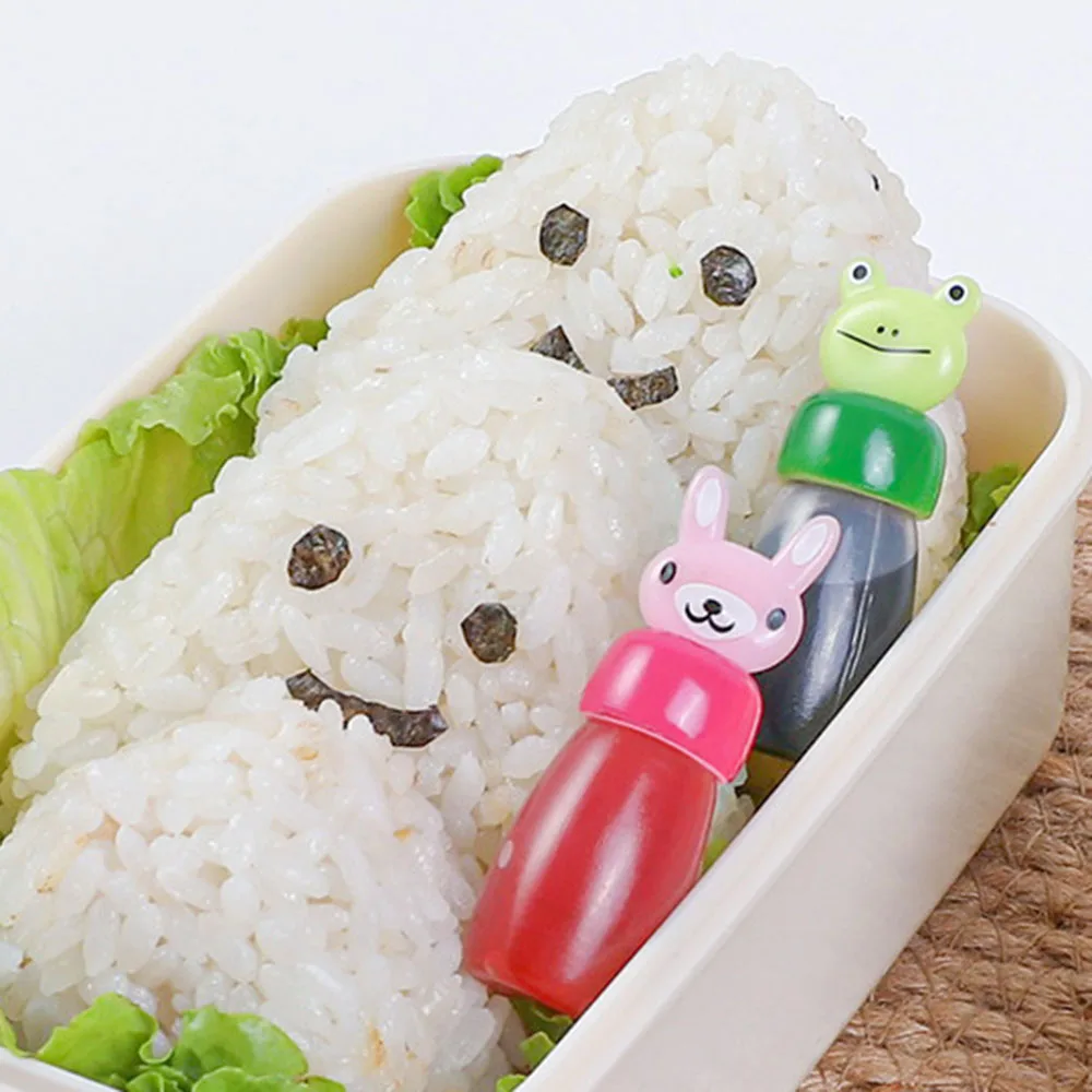 

3Pcs/Set Mini Seasoning Sauce Bottle Small Containers Lovely Rabbit Frog Duck Bottle For Bento Lunch Box Kitchen Jar Accessories