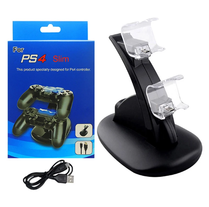 WUIYBN PS4 контроллер Зарядное устройство Док-станция светодиодный двойной USB Подставка для зарядки колыбели для sony Playstation 4 PS4 Pro тонкий контроллер