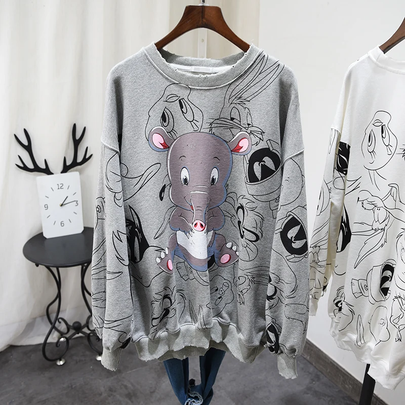 Новинка Весна 2020 свободные женские рубашки толстовка большого размера с круглым