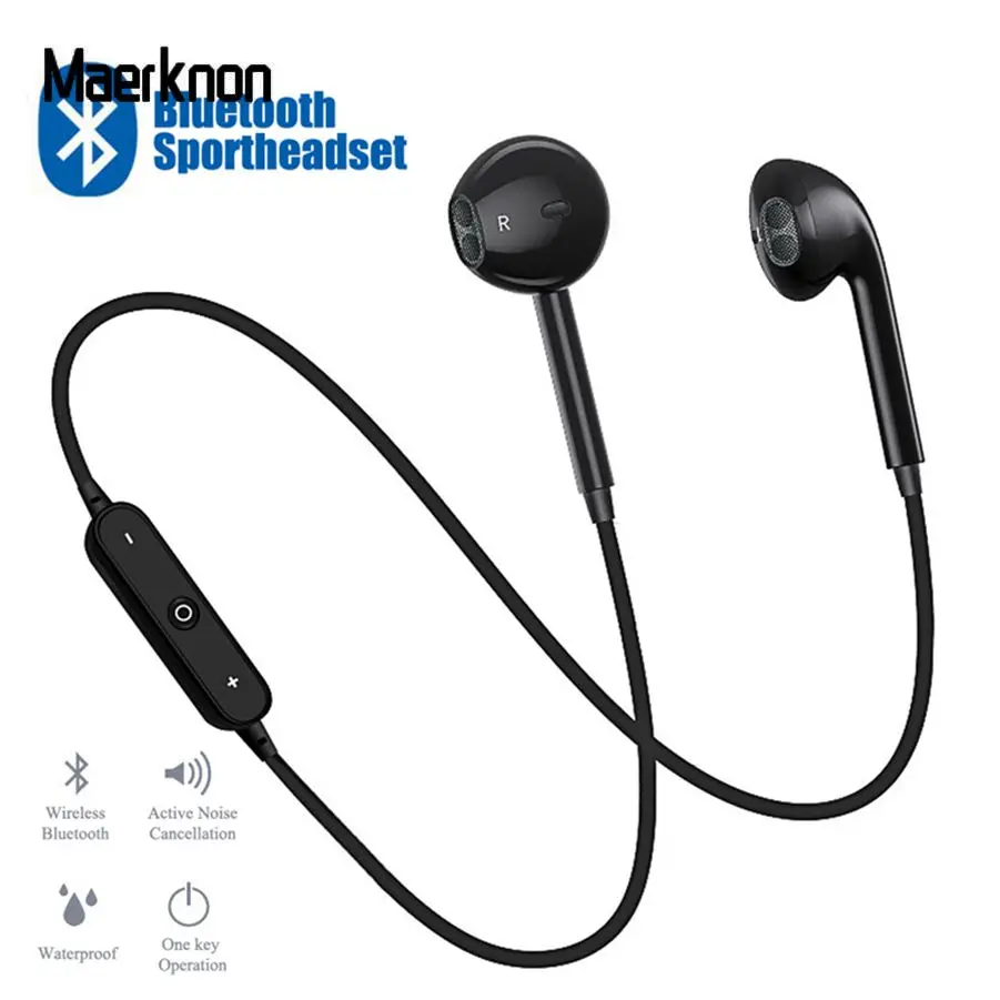 S6 Спортивные Беспроводные наушники-воротник с линейным управлением Bluetooth наушники с микрофоном управление громкостью вызова наушники для телефона