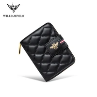 luxury designer women wallet short lambskin leather hasp zipper wallet for women high quality small purse clutch bag