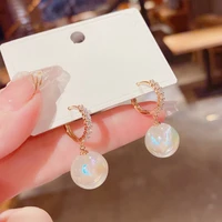 2022 new white bubble ball earrings for women bride wedding party pearl jewelry wholesale