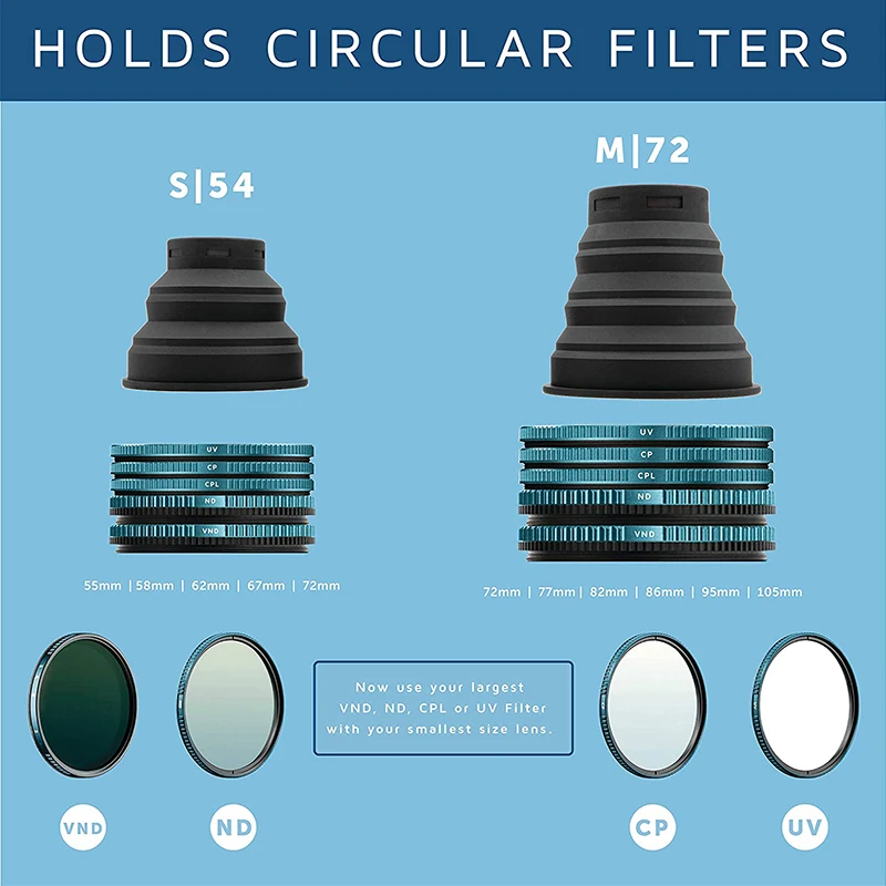 2021 Новая Универсальная бленда для объектива камеры Антибликовая силиконовая 54-112