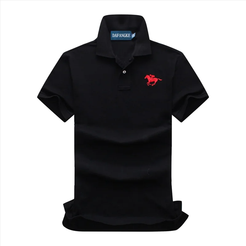 Мужская Летняя мужская рубашка поло от двойная лошадиная вышивка деловые