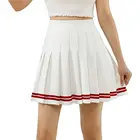 Женская короткая юбка с завышенной талией Y2k, повседневная облегающая эластичная плиссированная школьная мини-юбка-трапеция в полоску в Корейском стиле Харадзюку на лето