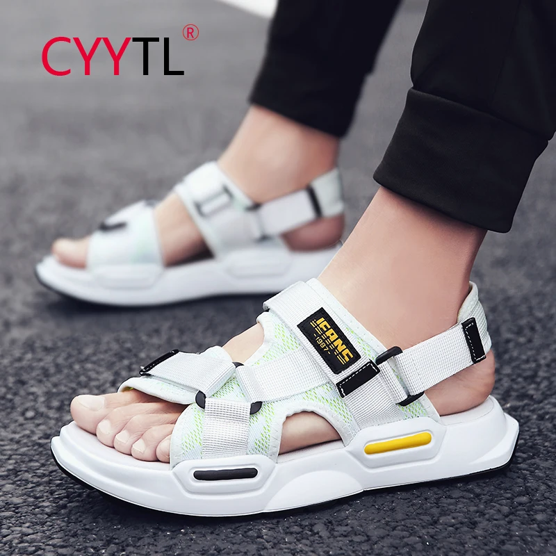 

Новинка, мужские мягкие сандалии CYYTL в стиле ретро, летние Искусственные кожаные уличные пляжные Повседневные тапочки с открытым носком, са...