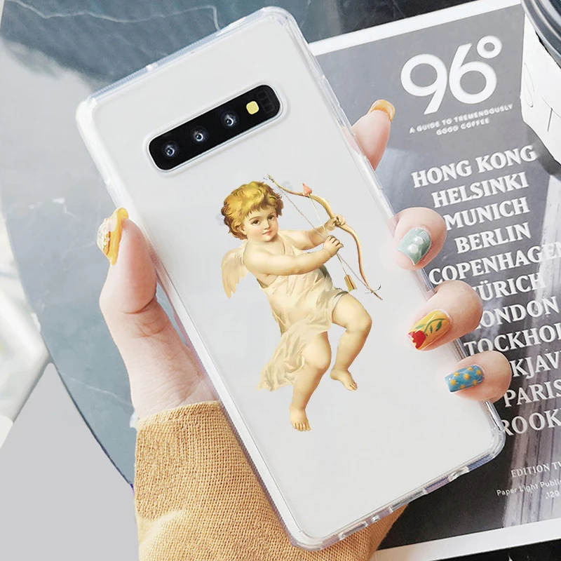 Прозрачный мягкий чехол из ТПУ с ангелами эпохи Возрождения для Samsung S6 S7 Edeg S8 S9 Plus