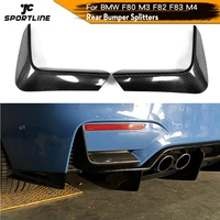 carbon fiber rear bumper diffuser lip splitters lower corner spoiler covers for bmw f80 m3 f82 f83 m4 4 door 2 door 2014 2019