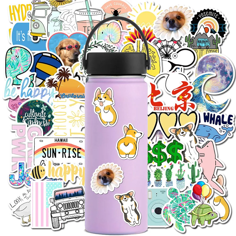 50 штук упак. простые наклейки VSCO граффити для автомобиля и чемодана крутые