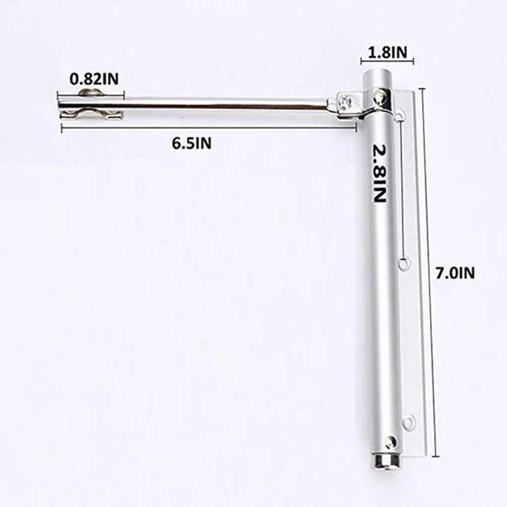 Дверной доводчик с одной пружиной регулируемой прочностью на поверхности