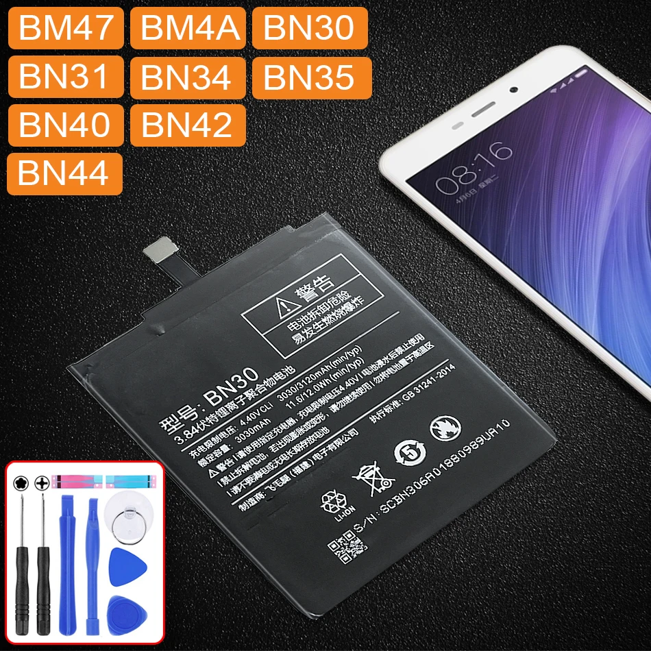 Аккумулятор для Xiaomi Redmi 3 3S 3X 4 4A 4X 5 5A Plus Pro Prime|Аккумуляторы мобильных телефонов| |