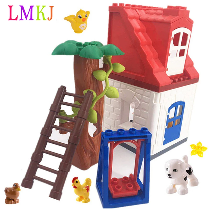 Большие размеры строительные блоки аксессуары конский автобус дверь дом базовая