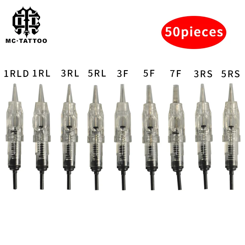 

50pcs Easy Click 600D-GPermanent Makeup Eyebrow Lip Embroidery Cartridge Needles Tips For Electric Eyebrow Lip Machine