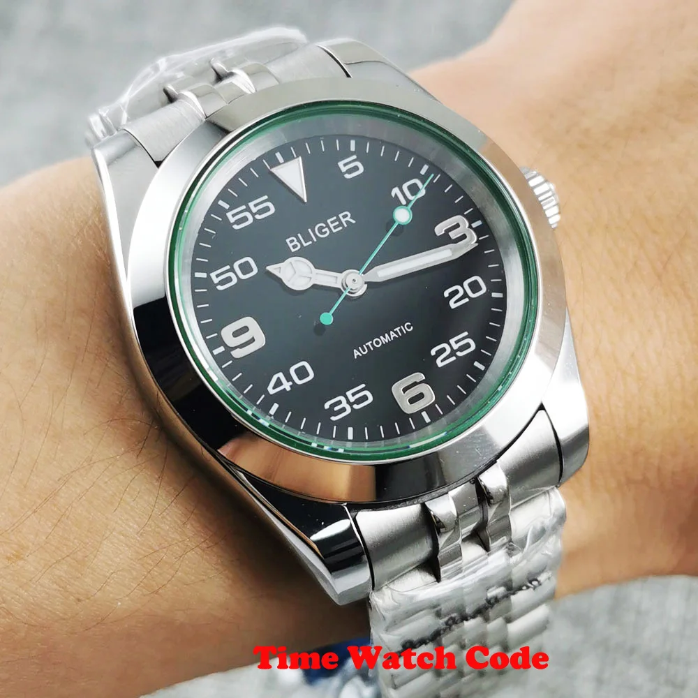 Часы Bliger Мужские автоматические роскошные юбилейные браслеты с черным