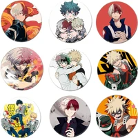 my hero academia cartoon round badge brooch pins izuku collection bags button badges accessories new emblem gift cosplay